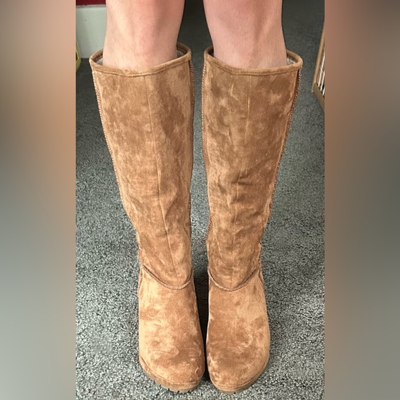 2/$10!!! Brown wedge boots - Picture 1 of 6